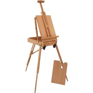 Creative Mark Monet Wooden French Walnut Color Easel & Sketchbox- Portable Lightweight Art Easel with Storage for Adults - Ideal for Drawing, Painting - Includes Palette, Supports Canvas up to 32", Travel