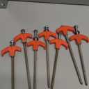 12 Pack Screw in Tent Stakes Heavy Duty,8 Inch Ground Anchors Screw in,Metal Stakes with Hex Head Driver,Camping Tent Accessories.(Orange)