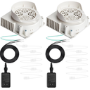 Ceenna 2 Set White Air Blower for Inflatables Replacement, 12v 1.5a Inflatable Motor Fan Blower with 3 LED Light String and Adapter for Christmas Yard Indoor Outdoor Xmas Holiday Decorations