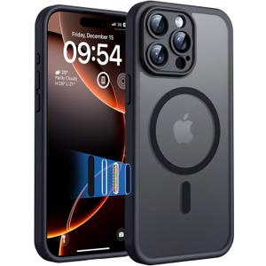 TOCOL for iPhone 16 Pro Max Case with Camera Control Capture Button, Compatible with Magsafe Charger, Built-in Magnetic Ring, Translucent Matte Phone Case for iPhone 16 ProMax 6.9 inch (Key Black)