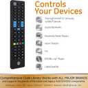 UltraPro Universal Remote Control for Samsung, Vizio, LG, Sony, Sharp, Roku, Apple TV, RCA, Panasonic, Smart TVs, Streaming Players, Blu-ray, DVD, 4-Device, Preset for Samsung, Black, 44235