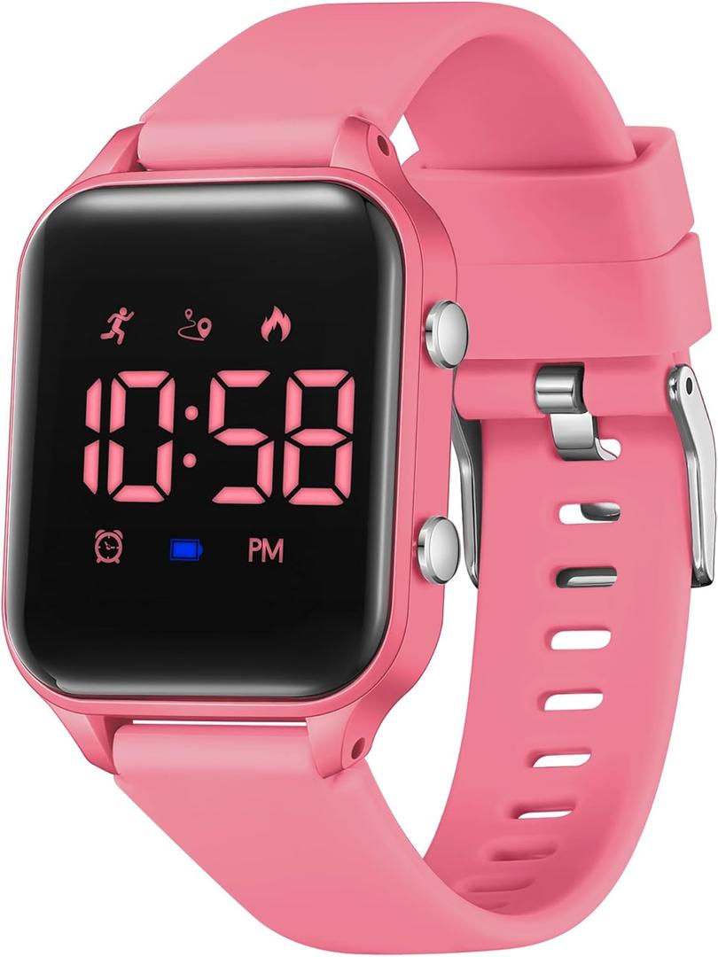L LAVAREDO Kids Digital Watches for Boys Girls,Waterproof Sport Watch with Pedometer Stopwatch Vibration Alarm for Ages 5-13,No App Fitness Tracker Watch for Kids Teens Birthday Christmas Gifts