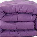 5pcs All Season Soft Microfiber Goose Down Alternative Box Stitching Full (90'' x 90'') Comforter Lavender