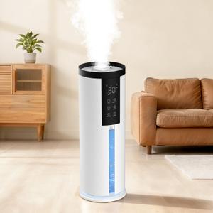 Humidifiers for Large Room 550 ft - GloryAir 8L Cool Mist Humidifier for Bedroom Home Plants Baby, Top Fill, 120H Runtime, 4 Mist Spray Levels, 7-Color Light, 35dB Quiet Humidifier (White)