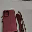 Strapurs Crossbody Wallet Case Compatible with Samsung Galaxy S21 Ultra 5G RFID Blocking 10-Card Holder Soft PU Leather Magnetic Snap Strap Zipper Pocket Phone Case Fit for Galaxy S21 Ultra - Wine Red