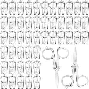 Therwen 47 Pcs Small Stainless Steel Folding Scissors - Pocket Portable Mini Scissors Bulk DIY Craft Cutter for Home Travel Sewing Office School Trip Camping Art Paper Cutting