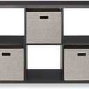Whitmor Deluxe 6 Cube Organizer with 3 Fabric Cubes, Espresso