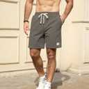 Hardaddy Mens Corduroy Shorts Elastic Waist Drawstring Casual Summer Beach Lounge Short (Green, XL)
