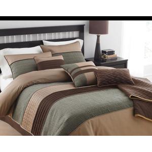 Riverbrook Home Elite Collection Comforter Set, Queen, Lexia - Brown/Multi, 7 Piece Set