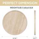 Koville Natural Travertine Tray for Home Decor, 10 Inch Round Serving Tray for Kitchen and Coffee Table, Decorative Marble Bathroom Trays for Counter, Luxury Vanity Tray, Light Beige Stone Tray