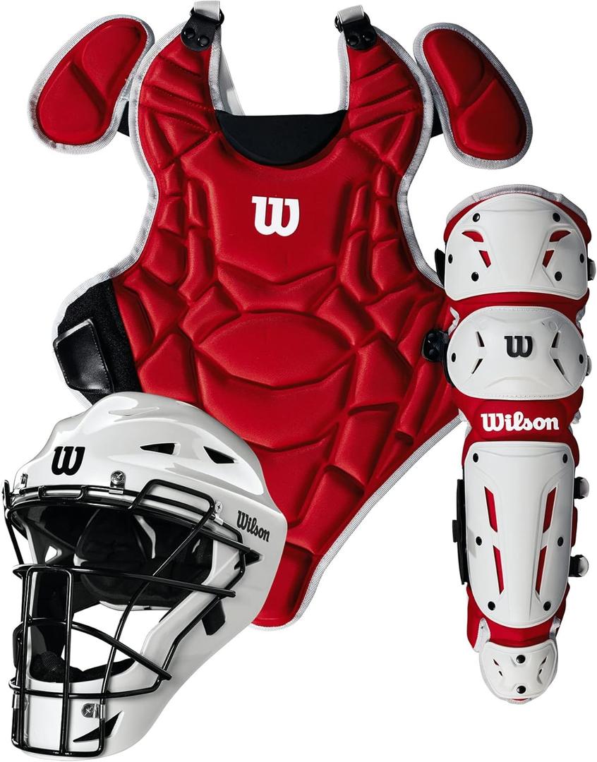 Wilson EZ Gear 2.0 Catchers Gear Kit (Large/X-Large, Scarlet)