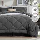 Cozynight Soft King Size Comforter Duvet Insert-Down Alternative Comforter with Corner Tabs-Breathable & Machine Washable Diamond Stitching Dark Gray Comforter, Size King: 106"x92"
