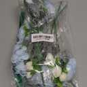 CYANLUX Artificial Peonies Fake Flowers, White Pink Silk Peony Bouquet 4 Bundles with Eucalyptus Leaves for Farmhouse Home Boho Wedding Table Centerpiece Decoration (Blue)