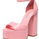 DREAM PAIRS High Heels Chunky Block Platform Heels for Women Ankle Strap Sexy Open Square Toe Heels Dressy Pumps Sandals Size 5