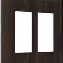 Decorative Outlet Covers Dark Brown Wood Grain 2 Gang Double Rocker Electrical Switch Plate Cover Decorate Gfci Wall Plate Light Switch Cover Plate For Farmhouse Cabin Decor