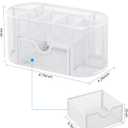 EasyPAG Mesh Pen Holder Desk Organizer with Drawer Stationery Supplies Organizer for Dorm School 9 Compartments Workspace Desk Accessories Organization for Office, White