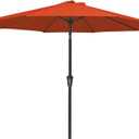 MEWAY 9ft Patio Umbrella Outdoor Table Umbrellas with Push Button Tilt and Crank, Market Umbrella 8 Sturdy Ribs for Deck, Garden, Pool and Backyard, Orange