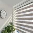 ShadesU Cordless Zebra Blinds – Light Filtering Dual-Layer Window Shades for Privacy (Grey Color) (Maximum Height 72") (Width 20.5")