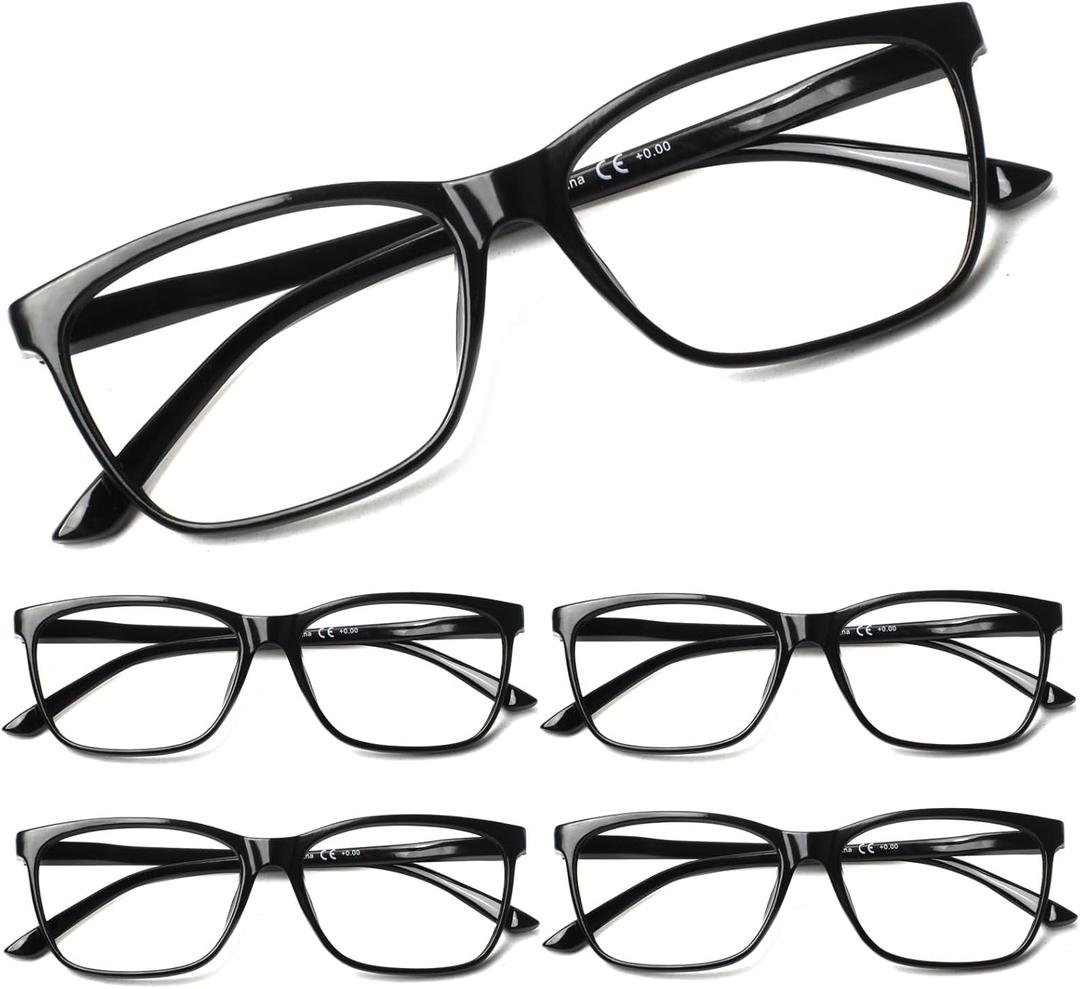 SIGVAN Ladies Reading Glasses Blue Light Blocking Spring Hinge Fashion Pattern Print Eyeglasses for Women (Black)