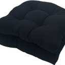 Outdoor Chair Seat Cushions, 2 Pack Waterproof 18" x 18" U Shaped Thickened Tufted Patio Chair Seat Cushions, for Patio Furniture(Color:Black)