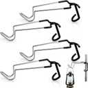 4 Pack Camping Lantern Hook Hangers, 10" Outdoor Lamp Hanger Stand, Stainless Steel Non-Slip Tent Light Pole Hook, Portable Water Bottle Holder Bracket for Camping Hunting Fishing Hiking