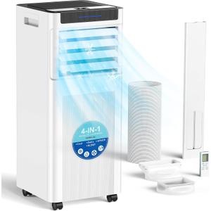 10000 BTU Portable Air Conditioners, Portable AC up to 450 Sq.Ft,4 in 1 Portable AC Unit with Cool,Dehumidifier,Fan Modes&Sleep,Remote Control&24H Timer,AC Unit for Bedrooms