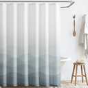 jinchan Ombre Grey Ocean Wave Shower Curtain Waterproof Fabric Shower Curtains for Bathroom Gradual Color Design Nautical Coastal Beach Bath Decor with 12 Hooks 70x72 Inches