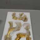 Lulu Home 3 PCS Christmas Tabletop Decorations, Resin Golden Reindeer Family Figurines with Diverse Postures, Xmas Holiday Winter Centerpieces Ornaments for Mantel Shelf Sill Decor (Peer(Textured))