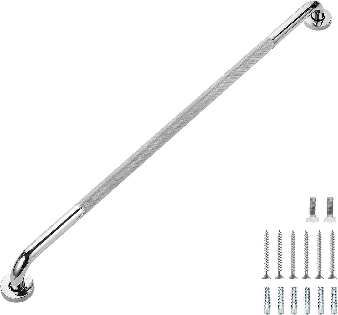 Grab Bars for Shower, 2 Pack 36-Inch Anti Slip Shower Handles for Elderly, Safety Shower Grab Bar, Stainless Steel Handicap Grab Bars for Bathroom (Polished Nickel 1" Diameter) Grab Bars for Shower, 2 Pack 36-Inch Anti Slip Shower Handles for Elderly, Safety Shower Grab Bar, Stainless Steel Handicap Grab Bars for Bathroom (Polished Nickel 1" Diameter)