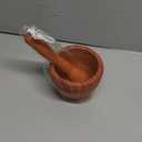 Resin Pestle & Mortar Set Garlic Herb Spice Mixing Grinder Crusher Kitchen Bowl Smashing Tools-Wood Grain