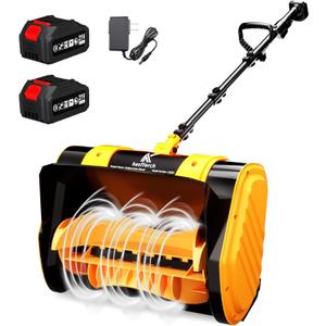 Cordless Snow Shovel, 21V Brushless Motor, 4.0AH Electric Snow Blower, 14" Clearing Path - 26 ft Throwing Distance for Sidewalk, Deck & Patio(2 * 4.0Ah Battery & Quick Charger Included)