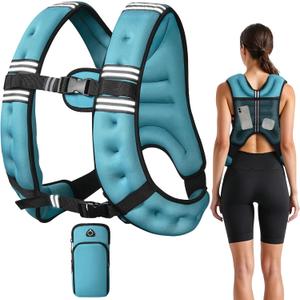 Weighted Vest, 6lb/8lb/12lb/16lb/20lb/25lb/30lb Weight Vest with Reflective Stripe, for Men Women Workout Equipment for Strength Training, Running, Jogging, Fitness, Weight Loss