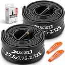 27.5'' X 1.75/2.125 (2pack) Bike Tube 2 Pack with 2 Tire Levers, Butyl Rubber Inner Tube, Low Heat High Stretch, 35mm Schrader Valve, Leak Resistant, Easy Install for Road/MTB
