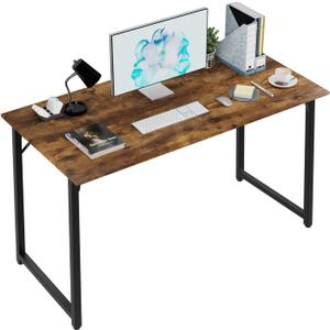 PayLessHere 47 inch Computer Desk Study Writing Table, Adjustable feet, Modern Furniture for Home Office (1, Brown, 47 inch)