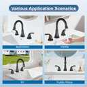 Widespread Bathroom Sink Faucet Deck Mounted 3 Hole 8 inch Bathroom Vanity Faucet 2 Handles Basin Mixer Tap with Pop up Drain,Oil Rubbed Bronze