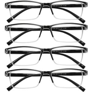 Przene Reading Glasses for Men Women Blue Light Blocking Readers Spring Hinges Lightweight Style Pack