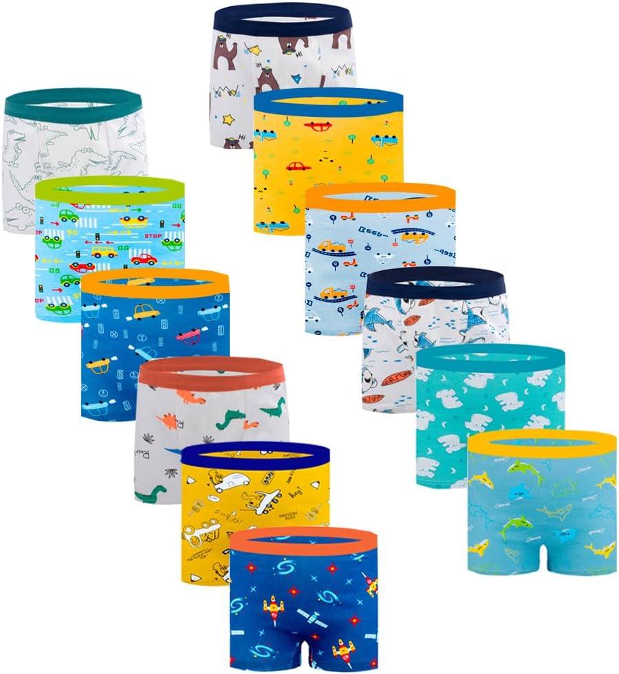 JackLoveBriefs Boys Cotton Boxer Briefs Toddler Kids Underwear 12 Pack, 1-3 Years, Light Blue, Size: S