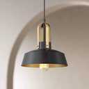 Possini Euro Design Harmonic Black Warm Brass Mini Pendant Lighting Fixture 12" Wide Farmhouse Rustic for Dining Room Living House Home Foyer Kitchen Island Entryway Bedroom High Ceilings