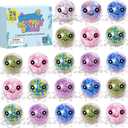 24 Pack Octopus Stress Balls Set for Kids Adults, Cute Squishy Squeeze Fidget Toys for Anxiety Stress Relief, Perfect Party Favors Easter Basket Stuffers Birthday Gifts