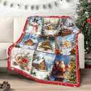 Christmas Snowman Blanket for Women, Snowman Decor Fleece Blanket Gifts for Boys Girls, Warm Cozy Soft Flannel Christmas Stuff for Bed Sofa Couch 50" x 40"