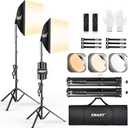 EMART Softbox Lighting Kit, 16"X16" Soft Box, 3000K-6000K 85W LED Bulbs with Remote, 65" Tripod, Professional Softbox Photography Lighting Kit for Studio Lights, Portrait, Video Recording(2PACK)