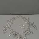 Handmade Rhinestones lace Trim Patches handsewing Beads Applique for Dress DIY Accessories (Silver)