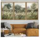 SHENIFY Vintage Landscape Framed Wall Art Meadow Scenery Farmhouse Decor Retro Painting for Living Room Bedroom Ready to Hang Wall Artwork - 24x36in, 3 Pcs Natural Framed
