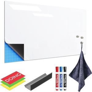 Adhesive Backing Magnetic Whiteboard Contact Paper - 12" x 18" Peel and Stick Dry Erase Board Sticker - Magnetic Wall Decal Wallpaper for Any Smooth Surface, Office, Home, Classroom, Playroom