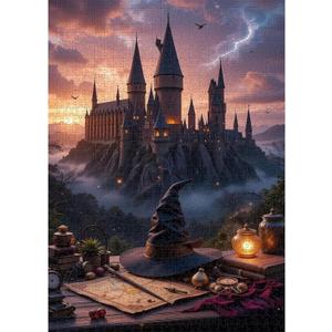 1000 Piece Jigsaw Puzzle for Adults  Magical Wizard Castle Fantasy Artwork, Enchanted Evening Landscape Puzzles, Premium Thick Puzzles Pieces, Challenging & Relaxing Art Puzzle for Adults (Castle)