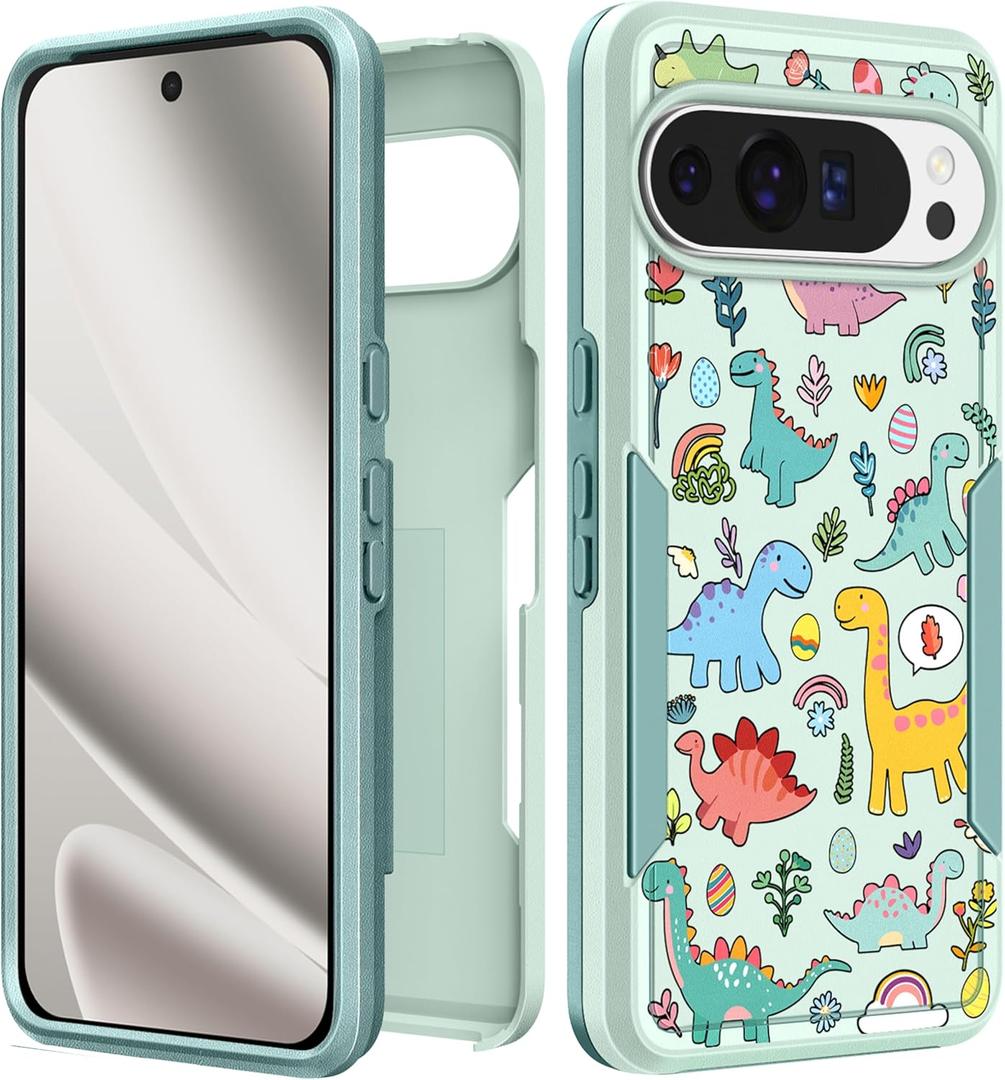 for Google Pixel 10 Pro XL Case - Women Cute Girls Cover Girly Kawaii Aesthetic Unique Design Dinosaurs Heavy Duty Protective Shockproof Military Grade for Google Pixel 10 Pro XL Phone Case