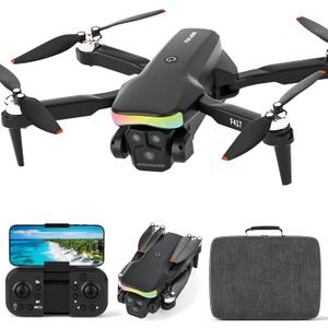 Mini Drone with 1080P Camera for Adults and Beginner,RGB LED Light FPV Drone Quadcopter for Beginners,One Key Take Off/Land Altitude Hold,Optical Flow Positioning Gravity Gesture Control