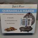 Baker's Friend Electric Quesadilla Maker with Extra Stuffing Design, 9.5 Inch with Easy Slice 6 Wedge, Non Stick Surface, Non-Slip Feet, Grilled Cheese Maker Machine, Graphite Black