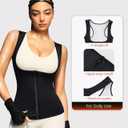 Junlan Sauna Suit for Women Waist Trainer Vest for Women Sweat Tank Top Shaper for Women with Zipper (Black, 5X-Large)