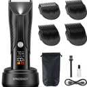 Spacekey Electric Body Hair Trimmer - IPX7 Waterproof Ball Trimmer for Men with LED Light, Wet/Dry Groomer, USB-C Rechargeable, Travel Bag Included - Men's Pubic, Groin and Body Shave